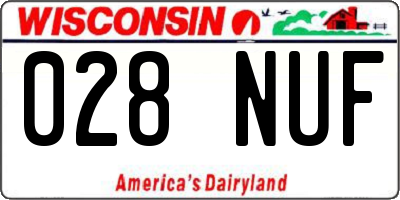 WI license plate 028NUF