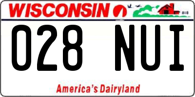 WI license plate 028NUI