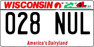 WI license plate 028NUL