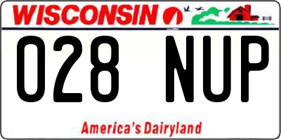 WI license plate 028NUP