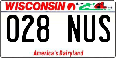WI license plate 028NUS