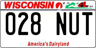 WI license plate 028NUT