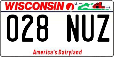 WI license plate 028NUZ