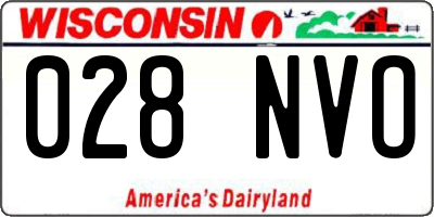 WI license plate 028NVO