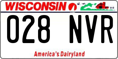 WI license plate 028NVR