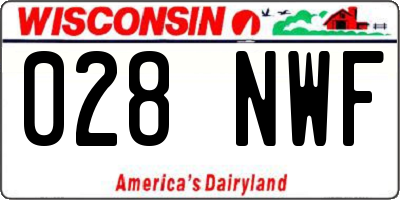 WI license plate 028NWF