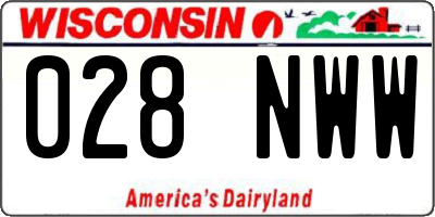 WI license plate 028NWW