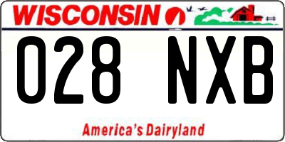WI license plate 028NXB
