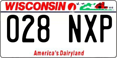 WI license plate 028NXP