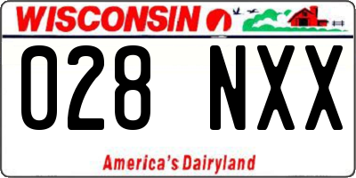 WI license plate 028NXX
