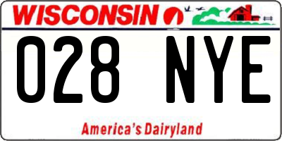 WI license plate 028NYE