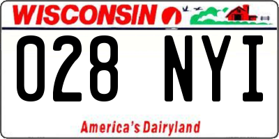 WI license plate 028NYI