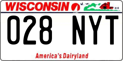 WI license plate 028NYT