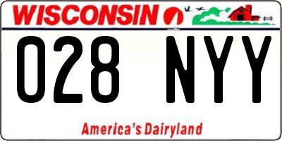 WI license plate 028NYY