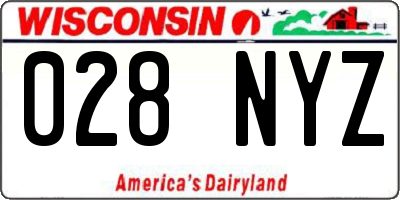 WI license plate 028NYZ