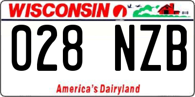 WI license plate 028NZB