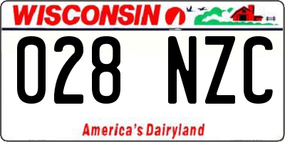 WI license plate 028NZC