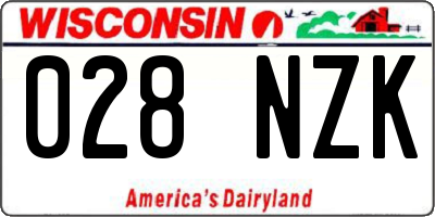 WI license plate 028NZK