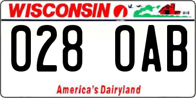 WI license plate 028OAB