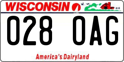 WI license plate 028OAG