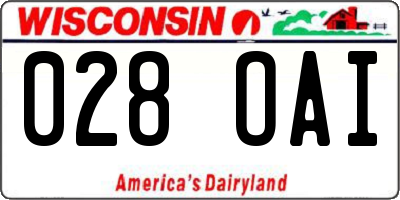 WI license plate 028OAI