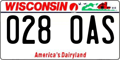 WI license plate 028OAS