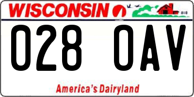 WI license plate 028OAV