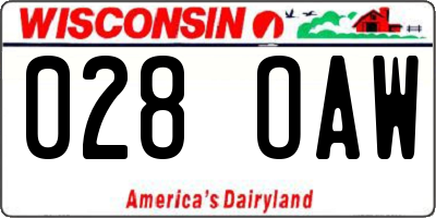 WI license plate 028OAW