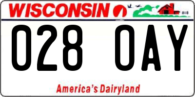 WI license plate 028OAY