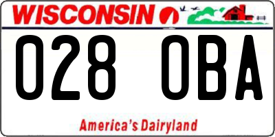 WI license plate 028OBA