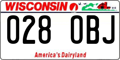 WI license plate 028OBJ