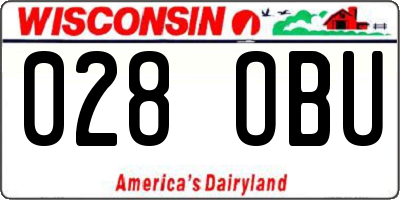 WI license plate 028OBU