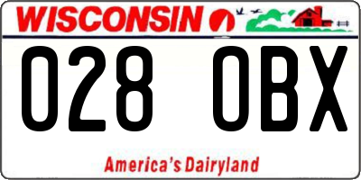 WI license plate 028OBX