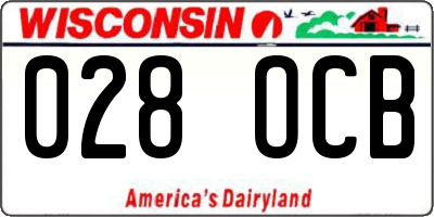 WI license plate 028OCB