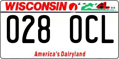 WI license plate 028OCL