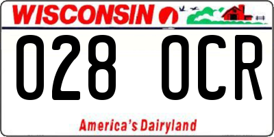 WI license plate 028OCR