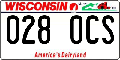 WI license plate 028OCS