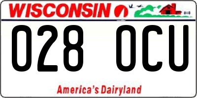 WI license plate 028OCU