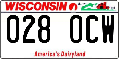 WI license plate 028OCW