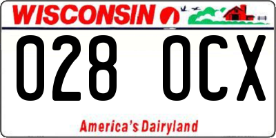WI license plate 028OCX