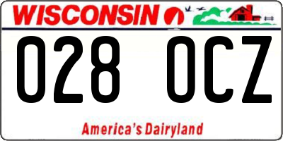 WI license plate 028OCZ