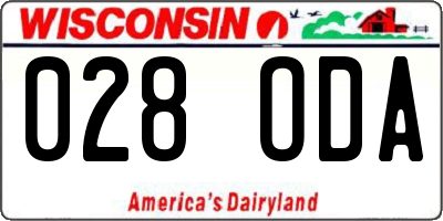 WI license plate 028ODA