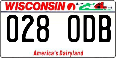 WI license plate 028ODB