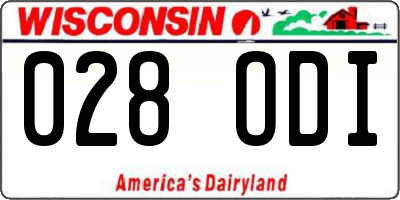 WI license plate 028ODI