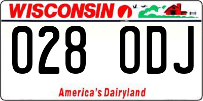 WI license plate 028ODJ