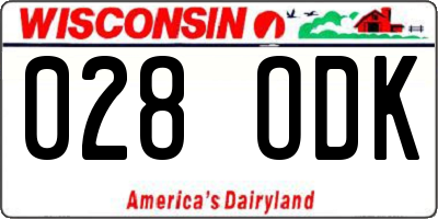 WI license plate 028ODK