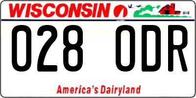 WI license plate 028ODR