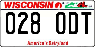 WI license plate 028ODT