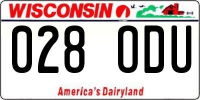 WI license plate 028ODU