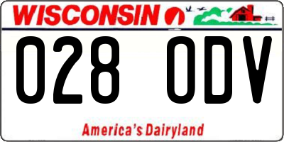 WI license plate 028ODV